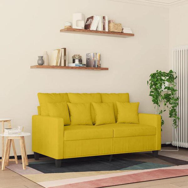 vidaXL 2-Sitzer-Sofa Gelb 120 cm Samt