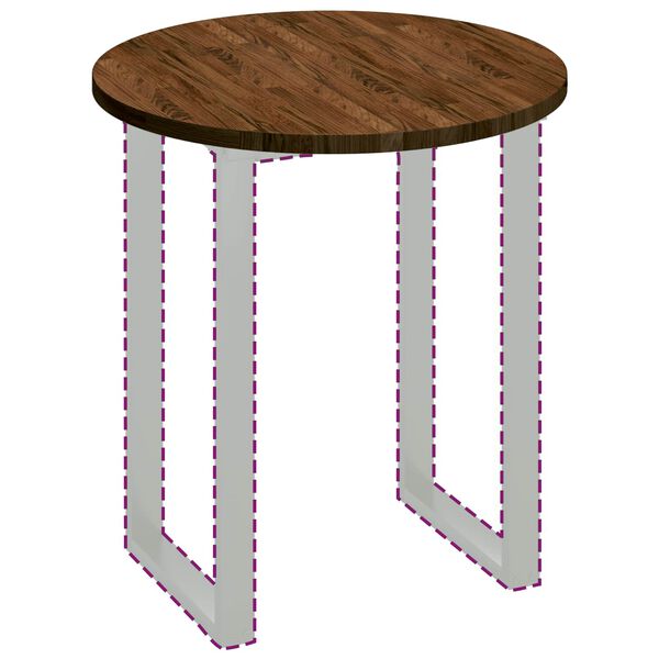 vidaXL Tischplatte Dunkelbraun &Oslash; 70 x 2,5 cm Massivholz Eiche