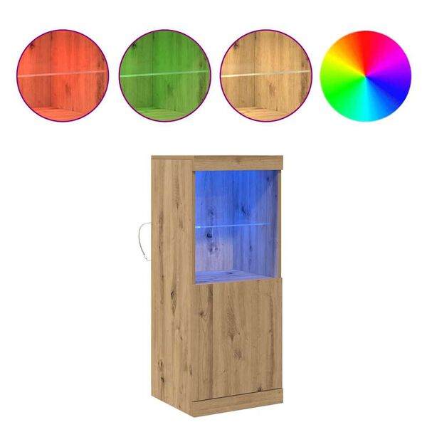 vidaXL LED-Sideboard Artisan-Eiche 41 x 37 x 100 cm Holzwerkstoff