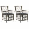 vidaXL Gartenst&uuml;hle 2 stk. Grau PE Rattan, Stahl und Polyesterstoff