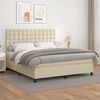 vidaXL Boxspringbett mit Matratze Creme 180x200 cm Kunstleder