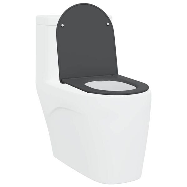 vidaXL Toilettensitz Anthrazit 44 x 36,4 x 3,4 cm Duroplast