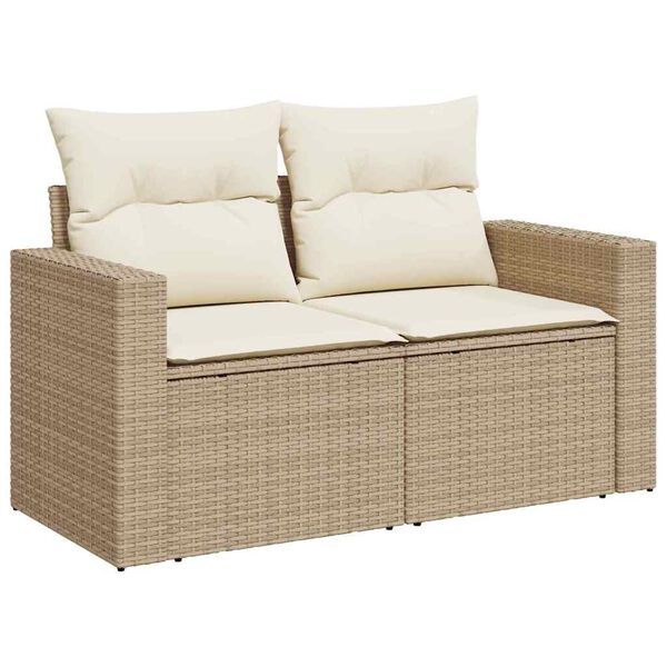 vidaXL Garten-Sofa-Set 12 pcs Beige Poly-Rattan