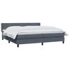 vidaXL Boxspringbett mit Matratze Dunkelgrau 180x210 cm Samt