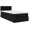 vidaXL Ottoman-Bett mit Matratze & LEDs Schwarz 90x190 cm Stoff