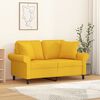 vidaXL 2-Sitzer-Sofa mit Kissen Hellgelb 120 cm Stoff