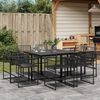 vidaXL 9-tlg. Garten-Essgruppe Schwarz Poly Rattan