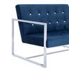 vidaXL 2-Sitzer-Sofa mit Armlehnen Blau Chrom und Samt