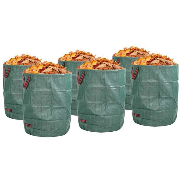 vidaXL Gartenm&uuml;lls&auml;cke 12 pcs Gr&uuml;n 66 x 66 x 83,5 cm Polypropylen