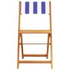 vidaXL 3-tlg. Bistro-Set Blau und Wei&szlig; Stoff und Massivholz