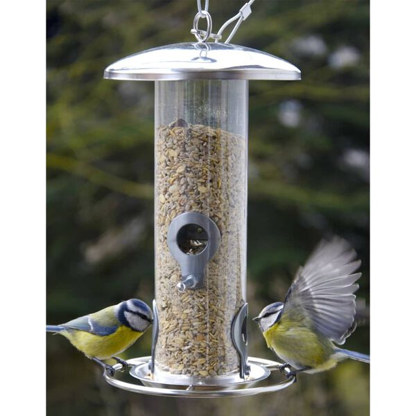 dobar Vogelfutters&auml;ule 14x14x26 Silbern