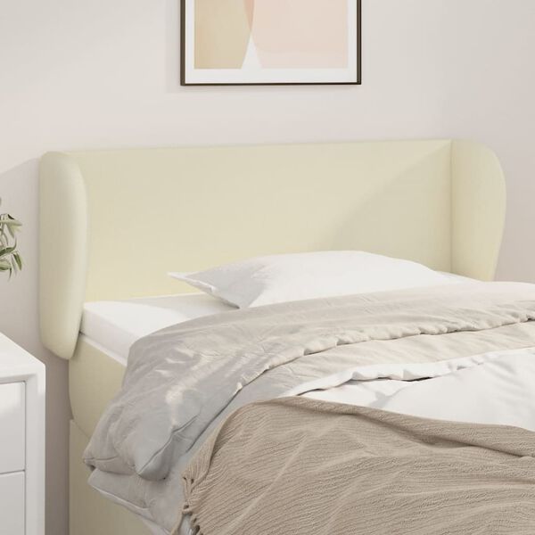 vidaXL Kopfteil mit Ohren Creme 103x23x78/88 cm Kunstleder