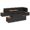 vidaXL Garten-Sofa-Set mit Speicher 9 pcs Schwarz Poly Rattan