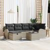 vidaXL Sofa Set mit Kissen mit Speicher 7 pcs Hellgrau Poly-Rattan
