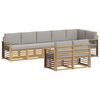 vidaXL Outdoor-Sofagarnitur 8 pcs Wei&szlig; und Hellgrau