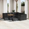 vidaXL Gartensofa-set mit Kissen 13 pcs Schwarz Poly-Rattan