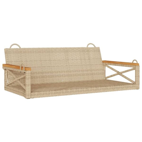 vidaXL H&auml;ngebank Beige 109x62x40 cm Poly Rattan