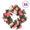 vidaXL Weihnachtskr&auml;nze Blumen 6 Stk. Rosenrot 240 cm