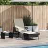 vidaXL Sonnenliege mit Kissen Schwarz 157 x 55 x 92cm Poly-Rattan