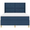 vidaXL Boxspringbett mit Matratze mit Kopfteil Blau 160 x 200 cm Stoff
