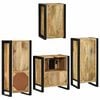 vidaXL Badezimmerm&ouml;bel-Set mit Regal 4 pcs Braun Massives Mangoholz