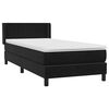 vidaXL Boxspringbett mit Matratze Schwarz 80x210 cm Samt