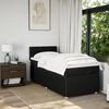 vidaXL Boxspringbett mit Matratze Schwarz 90x200 cm Stoff