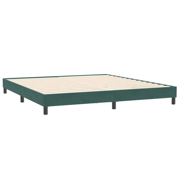 vidaXL Boxspringbett ohne Matratze Dunkelgrün 200x210 cm Samt