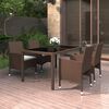 vidaXL 5-tlg. Garten-Essgruppe Poly Rattan und Hartglas Braun