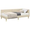 vidaXL Eckbettgestell mit Matratze 2 stk. Creme 100 x 200 cm Stoff