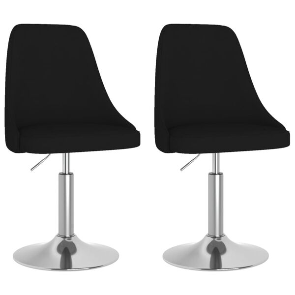 vidaXL Esszimmerst&uuml;hle 2 Stk. Drehbar Schwarz Stoff