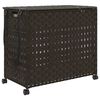 vidaXL W&auml;schekorb mit Rollen Dunkelbraun 66x35x60 cm Rattan