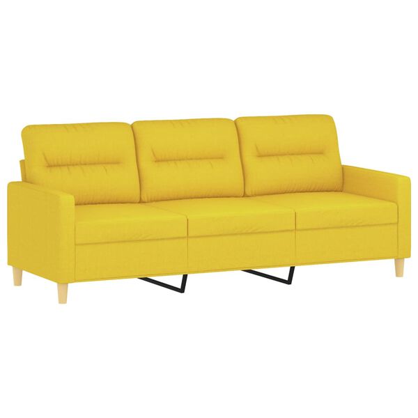 vidaXL 3-Sitzer-Sofa Hellgelb 180 cm Stoff