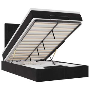 vidaXL Ottoman-Bett mit Matratzen & LEDs Schwarz 120x190 cm Samt