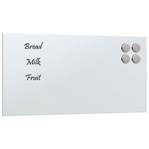 vidaXL Magnettafel Wandmontage Wei&szlig; 40x20 cm Hartglas