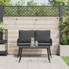 vidaXL Garten Essgruppe 2 pcs Schwarz Poly-Rattan