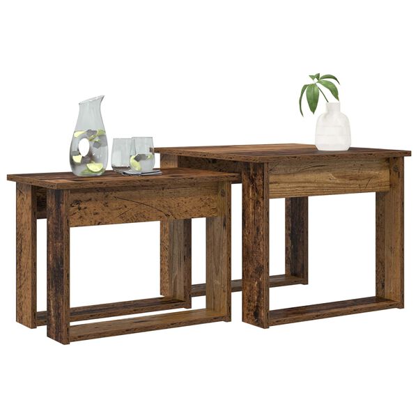 vidaXL Kaffeetisch Set 2 pcs Altholz Holzwerkstoff