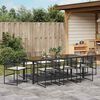 vidaXL Garten Essgruppe 9 pcs Schwarz Pulverbeschichteter Stahl