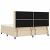 vidaXL Boxspringbett mit Matratze Creme 200 x 200 cm Stoff