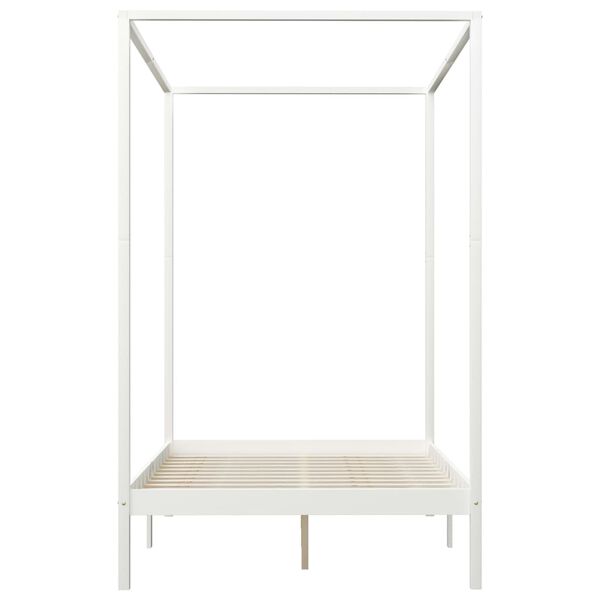 vidaXL Himmelbett-Gestell 2 Schubladen Wei&szlig; Kiefernholz 140x200cm