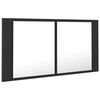 vidaXL LED-Bad-Spiegelschrank Grau 90x12x45 cm Acryl