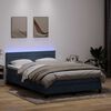 vidaXL Boxspringbett mit Matratze & LED Dunkelgrau 140x210 cm Samt