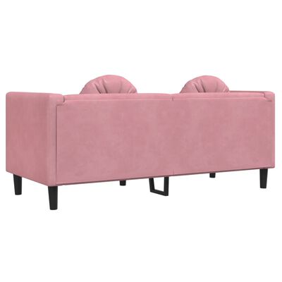 vidaXL Sofa mit Kissen 2-Sitzer Rosa Samt