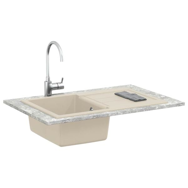 vidaXL Waschbecken Beige 780 x 500 mm 80% Quarz und 20% Harz
