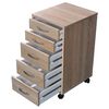 FMD Schubladenschrank auf Rollen & mit 5 Schubladen Eichenbraun