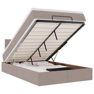 vidaXL Ottoman-Bett mit Matratze Taupe 120x190 cm Stoff