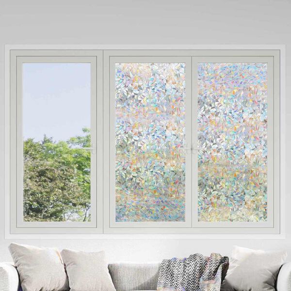 vidaXL Fensterfolie Matt 3D Regenbogen-Muster 90x500 cm PVC
