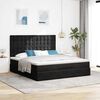 vidaXL Ottoman-Bett mit Matratzen Schwarz 180x200 cm Samt