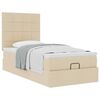 vidaXL Ottoman-Bett mit Matratze Creme 90x190 cm Stoff