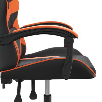 vidaXL Gaming-Stuhl Drehbar Schwarz und Orange Kunstleder